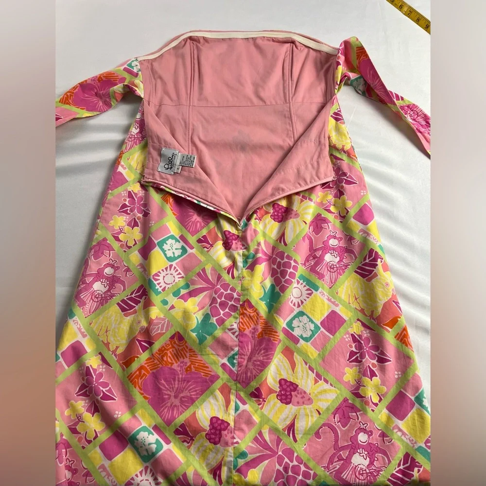 Lilly Pulitzer Patchwork Rock Hula Monkey Strapless Vacation Resort Beach Dress - Picture 10 of 10